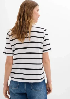 Gestreiftes T-Shirt aus reiner Baumwolle