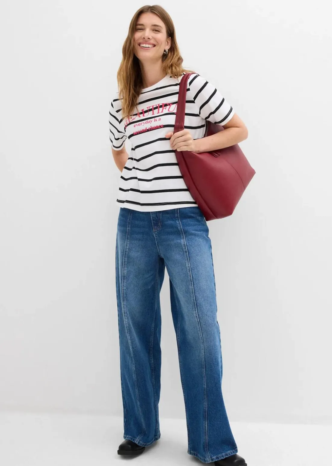 Gestreiftes T-Shirt aus reiner Baumwolle