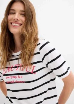 Gestreiftes T-Shirt aus reiner Baumwolle