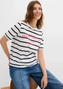 Gestreiftes T-Shirt aus reiner Baumwolle