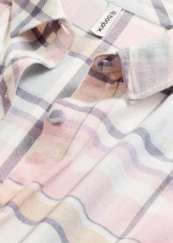 Gewebtes Nachthemd aus Flanell mit Knopfleiste