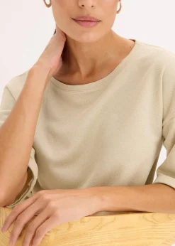 Glitzer Viskose-Shirt mit Glanzdruck