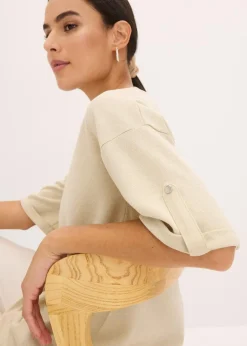 Glitzer Viskose-Shirt mit Glanzdruck