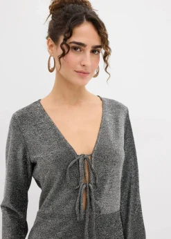 Glitzerndes Minikleid mit Schleifendetail