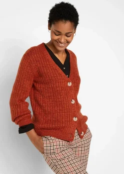 Grobe Strickjacke mit recycelter Baumwolle