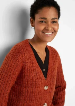 Grobe Strickjacke mit recycelter Baumwolle