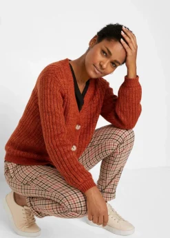 Grobe Strickjacke mit recycelter Baumwolle