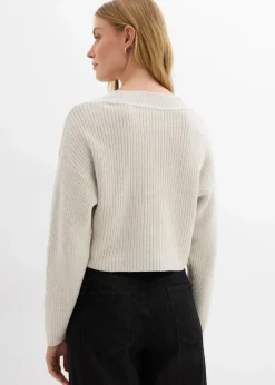 Grobstrickjacke aus reiner Baumwolle