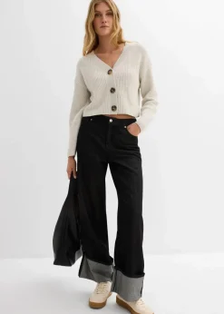 Grobstrickjacke aus reiner Baumwolle