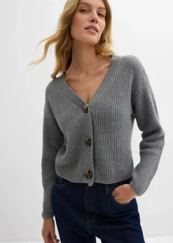 Grobstrickjacke aus reiner Baumwolle