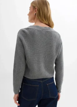 Grobstrickjacke aus reiner Baumwolle