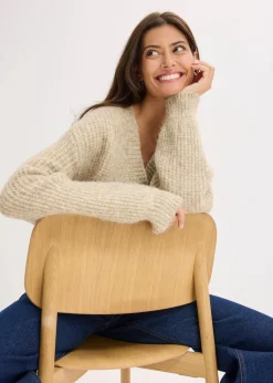 Grobstrickjacke aus weichem Wollmix