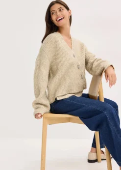 Grobstrickjacke aus weichem Wollmix