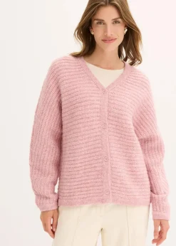 Grobstrickjacke mit Wollanteil