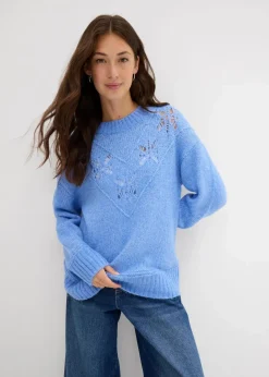 Grobstrick-Pullover aus weichem Woll-Mix