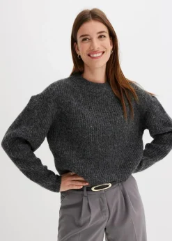 Grobstrick-Pullover aus weichem Woll-Mix