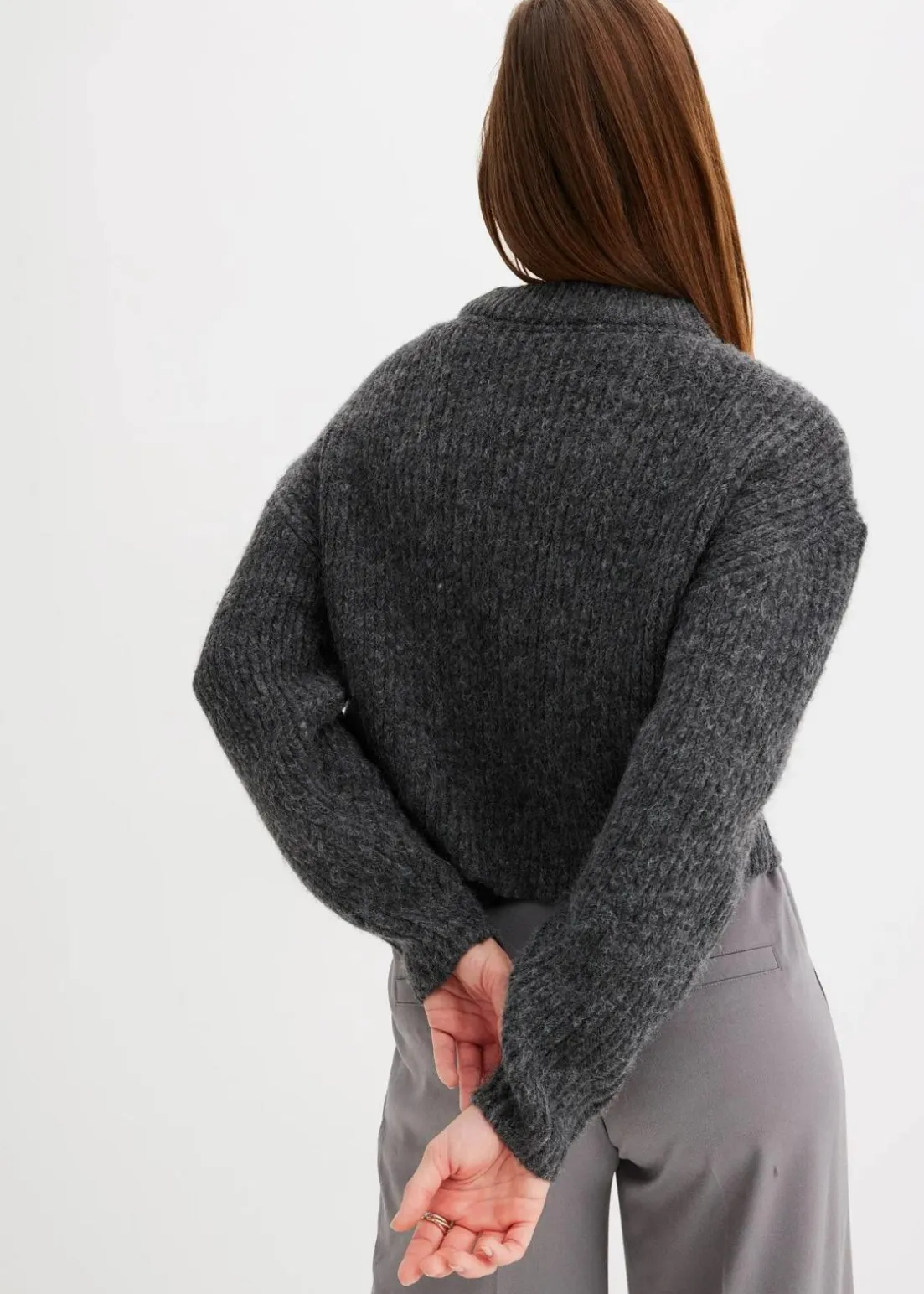 Grobstrick-Pullover aus weichem Woll-Mix