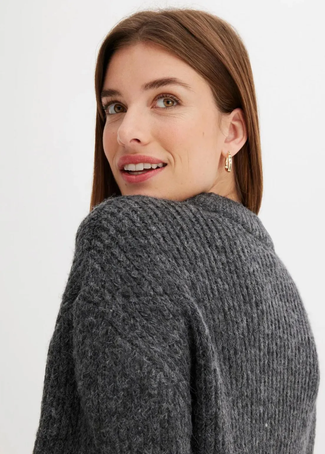 Grobstrick-Pullover aus weichem Woll-Mix