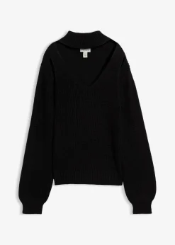 Grobstrick-Pullover mit Cut-Outs