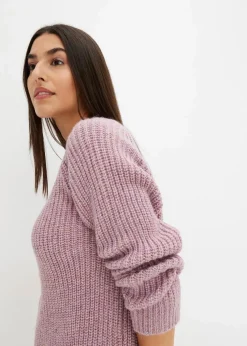 Grobstrickpullover mit Glanzgarn