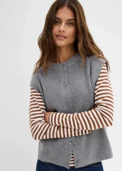 Grobstrick-Pullunder