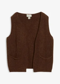 Grobstrickweste mit Alpakawolle