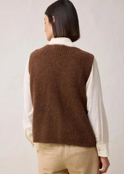 Grobstrickweste mit Alpakawolle