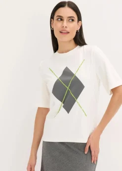 Halbarmshirt mit Pailetten und Druck