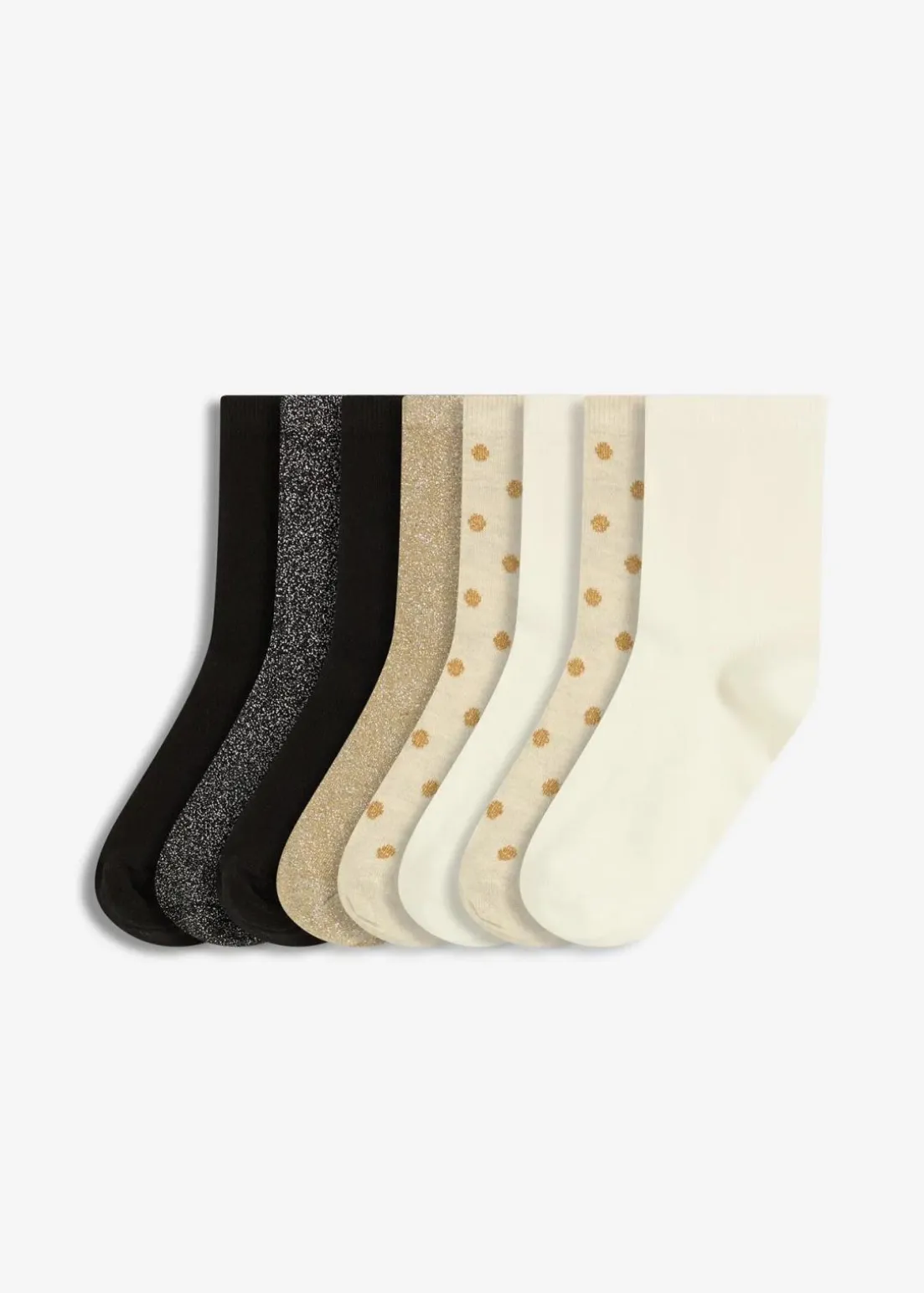 Halbsocken mit Lurex und Bio-Baumwolle (8er Pack)