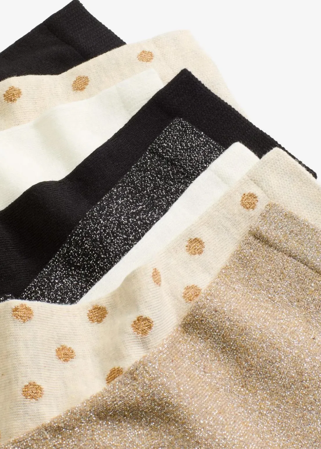 Halbsocken mit Lurex und Bio-Baumwolle (8er Pack)