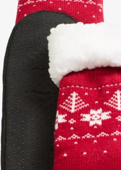 Haussocken mit angenähter Sohle und Teddyfutter