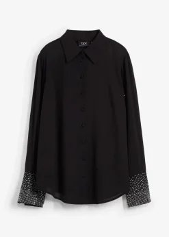 Hemdbluse mit Glitzersteinchen
