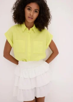 Hemdbluse aus fließendem Lyocell-Mix