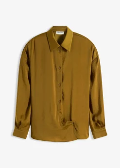 Hemdbluse aus fließendem Satin