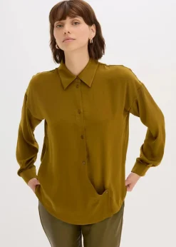 Hemdbluse aus fließendem Satin