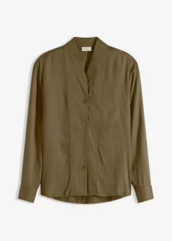 Hemdbluse aus fließendem Satin