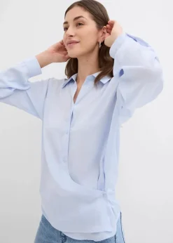 Hemdbluse aus fließendem Satin