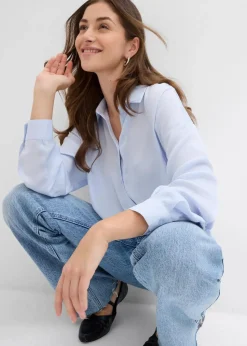 Hemdbluse aus fließendem Satin