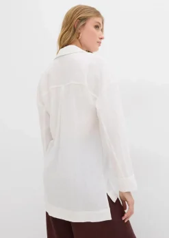 Hemdbluse aus fließendem Viskose-Mix