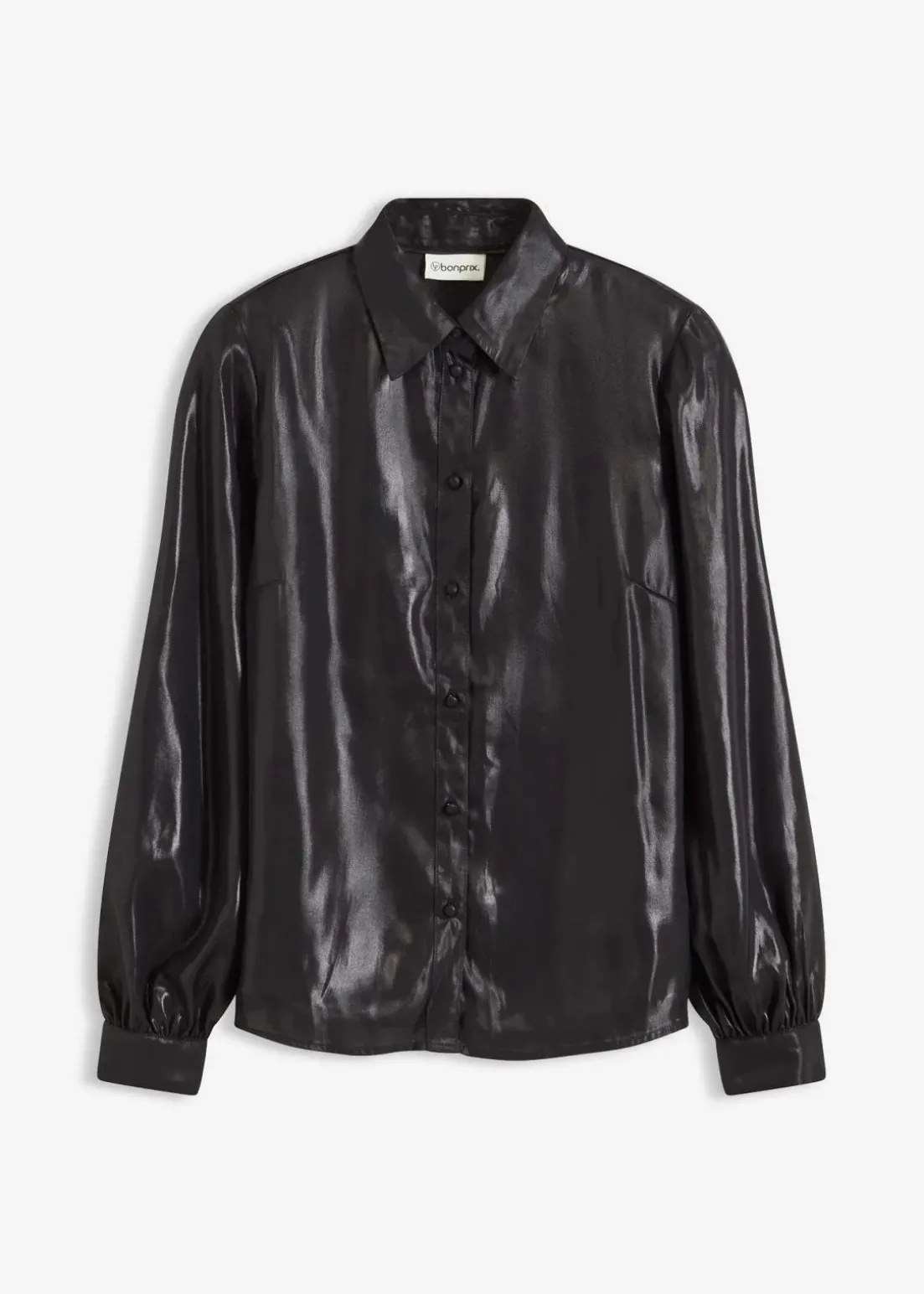 Hemdbluse aus glänzendem Satin