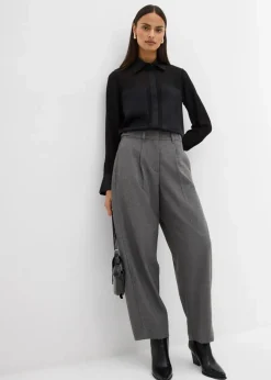 Hemdbluse mit Satineinsatz