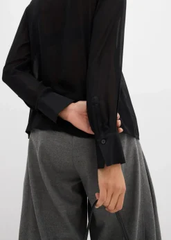 Hemdbluse mit Satineinsatz