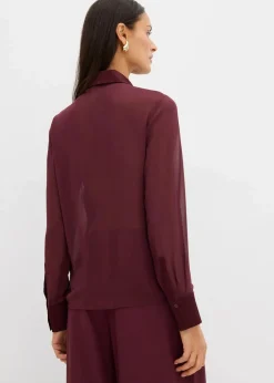 Hemdbluse mit Satineinsatz