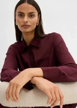 Hemdbluse mit Satineinsatz