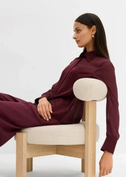 Hemdbluse mit Satineinsatz