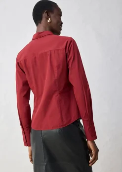 Hemdbluse mit Seidenanteil