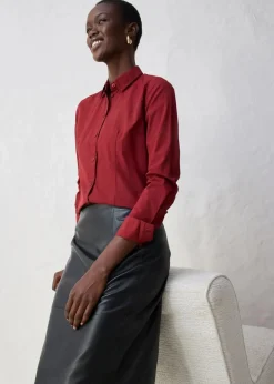 Hemdbluse mit Seidenanteil