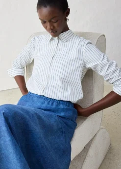 Hemdbluse mit Seidenanteil