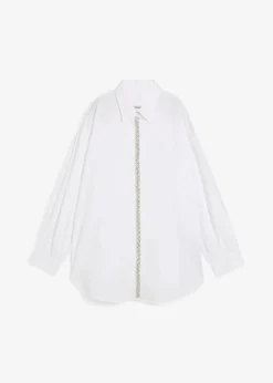 Hemdbluse mit Strass-Applikation