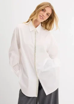 Hemdbluse mit Strass-Applikation